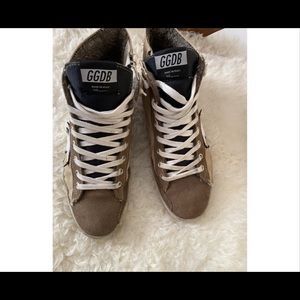 Golden goose francy cloth trainer size 38 light brown dark brown in the front